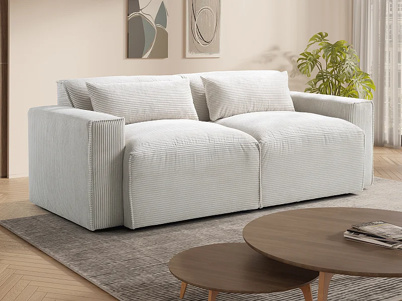 Sofa 3-Sitzer - Cord - Beige - VELINOR