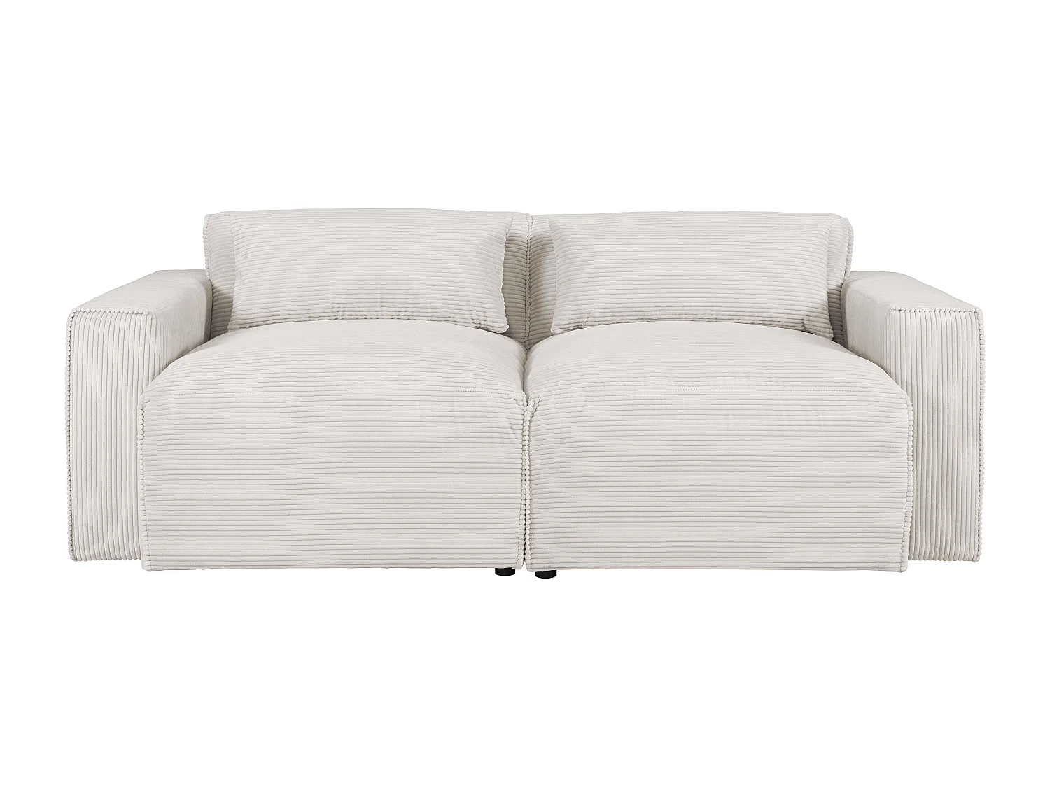 Canapé 3 places en velours côtelé beige VELINOR