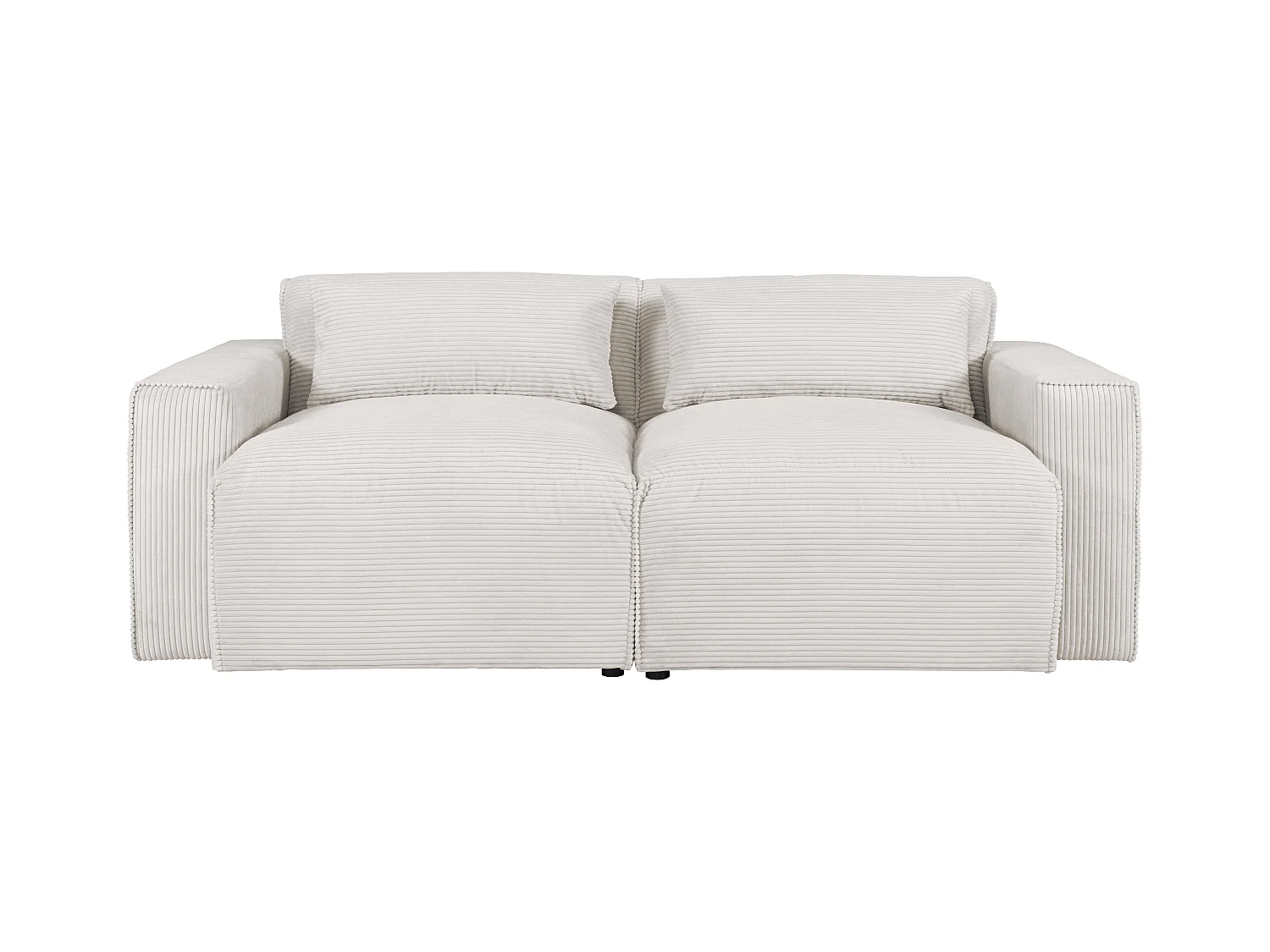 Canapé 3 places en velours côtelé beige VELINOR