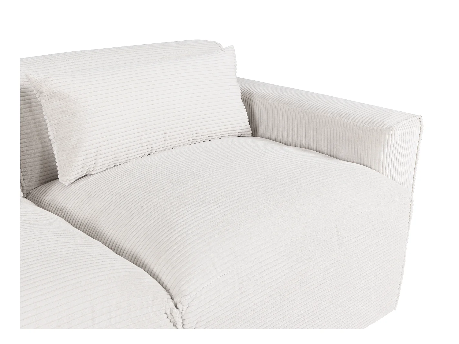 Canapé 3 places en velours côtelé beige VELINOR