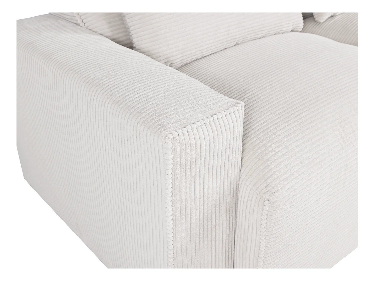 Canapé 3 places en velours côtelé beige VELINOR