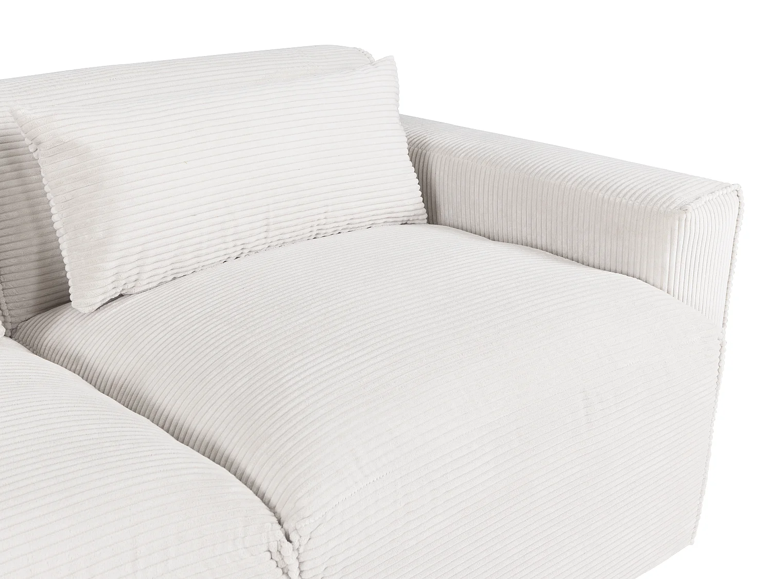 Canapé 3 places en velours côtelé beige VELINOR