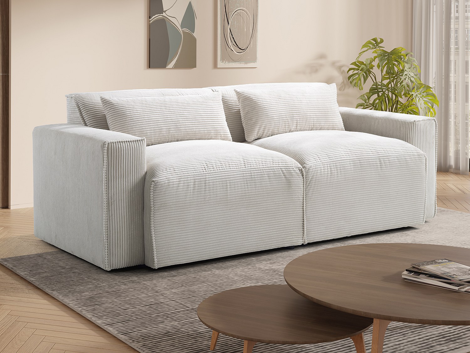 Tresitsig soffa i beige manchester beige VELINOR