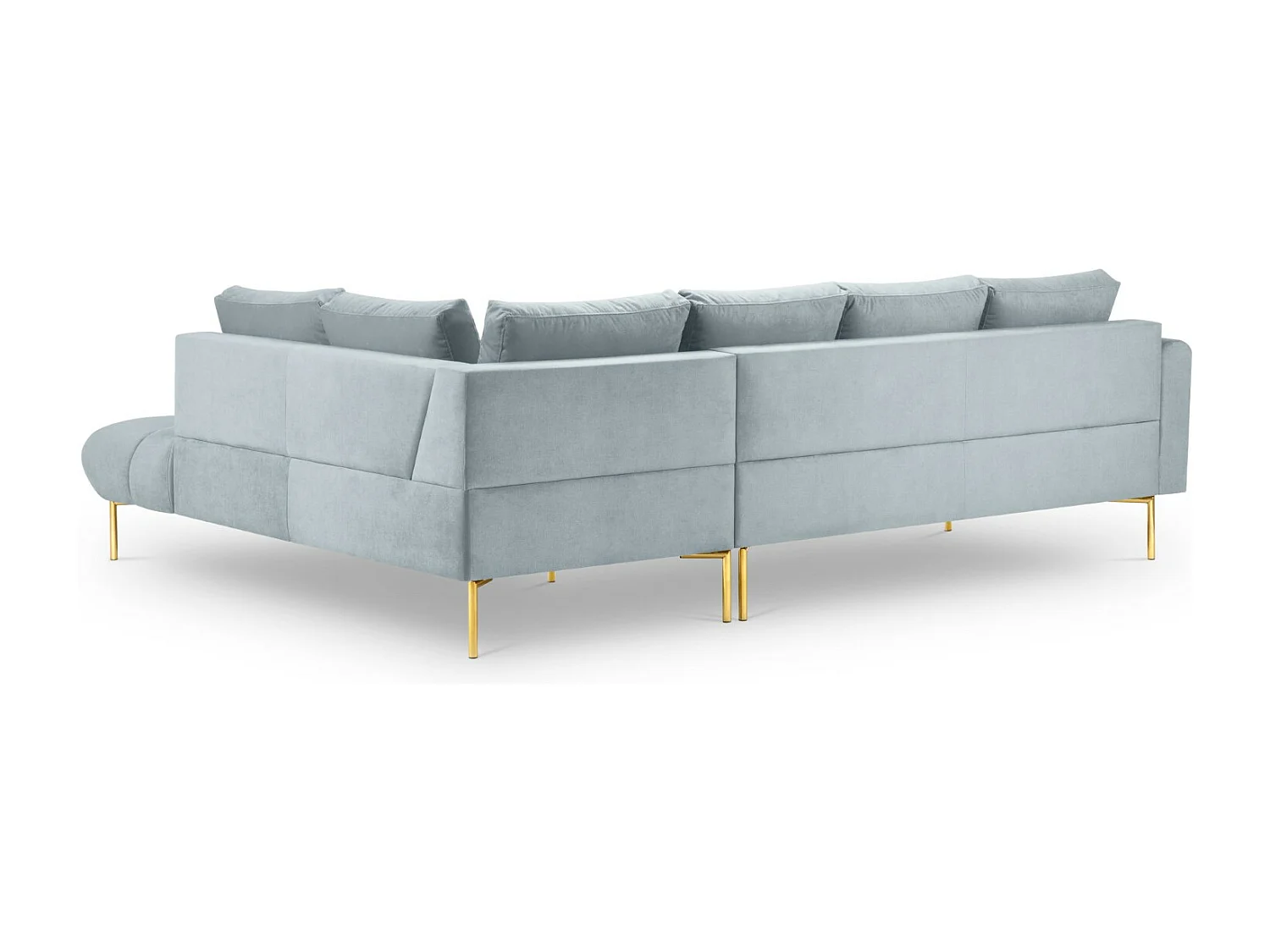 Cosmopolitan Design - 5-Sitzer Ecksofa rechts "Hastings" aus Samt hellblau - 301x216x75cm