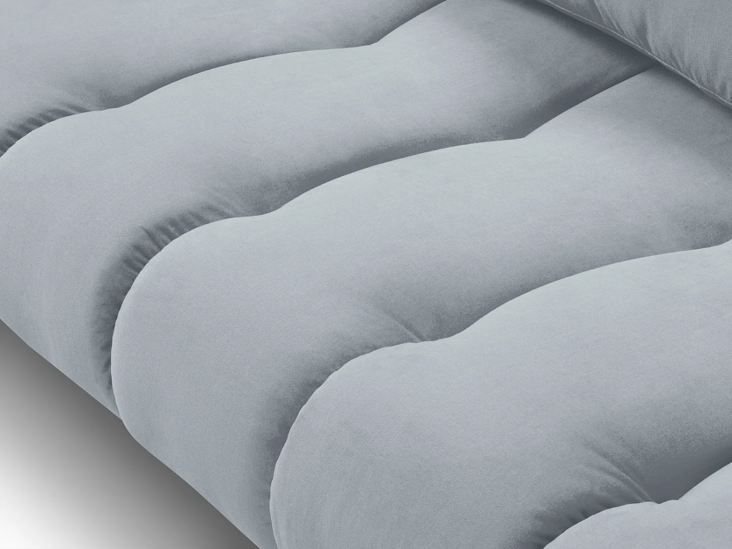 Cosmopolitan Design - 5-Sitzer Ecksofa rechts "Hastings" aus Samt hellblau - 301x216x75cm