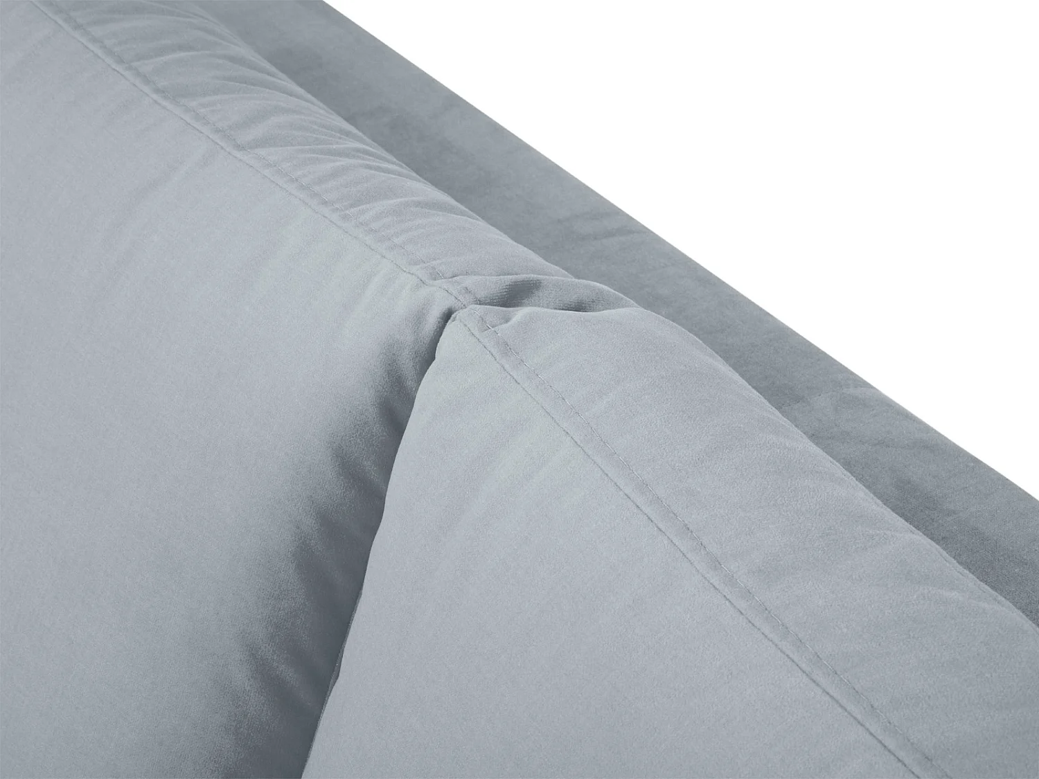 Cosmopolitan Design - 5-Sitzer Ecksofa rechts "Hastings" aus Samt hellblau - 301x216x75cm