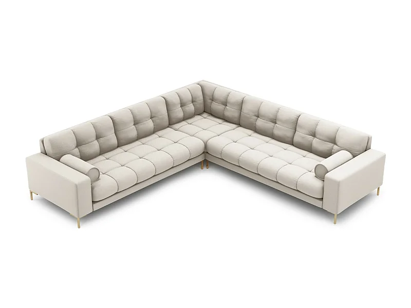 Cosmopolitan Design - Narożnik symetryczny, "Bali" 6 miejsc tkanina strukturalna, beż - 256x256x75cm