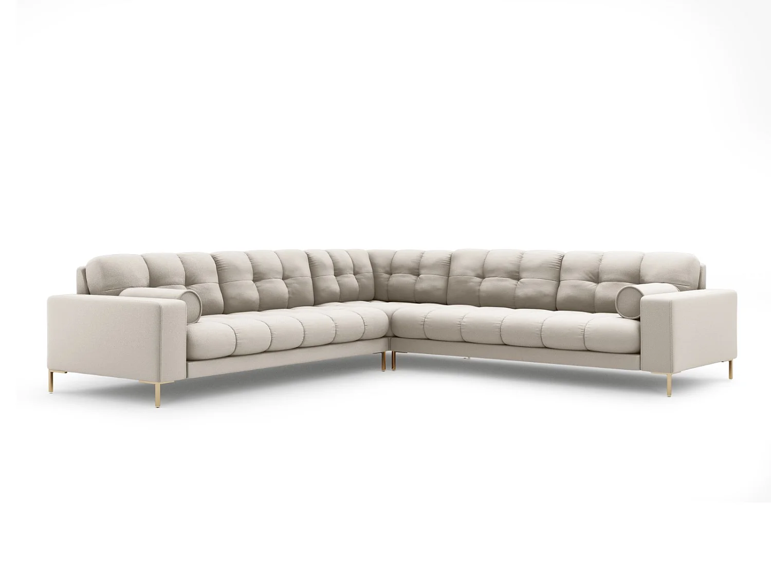 Cosmopolitan Design - Narożnik symetryczny, "Bali" 6 miejsc tkanina strukturalna, beż - 256x256x75cm