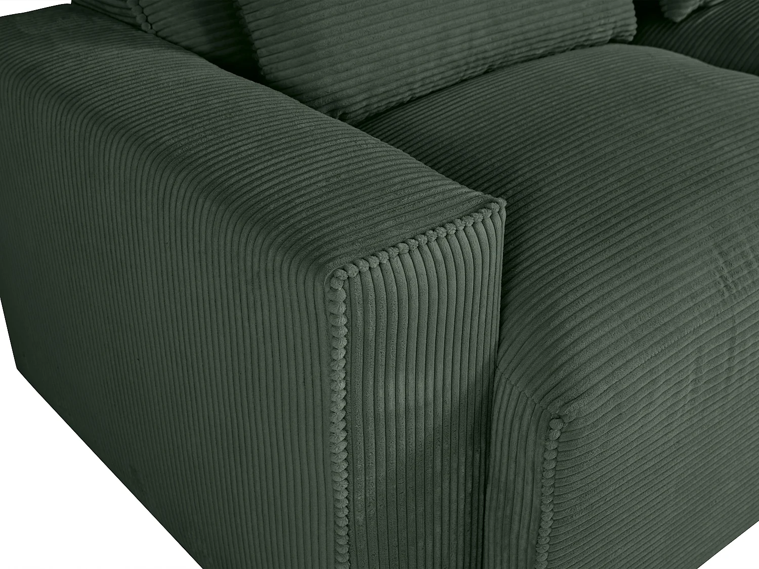Canapé 3 places en velours côtelé vert VELINOR