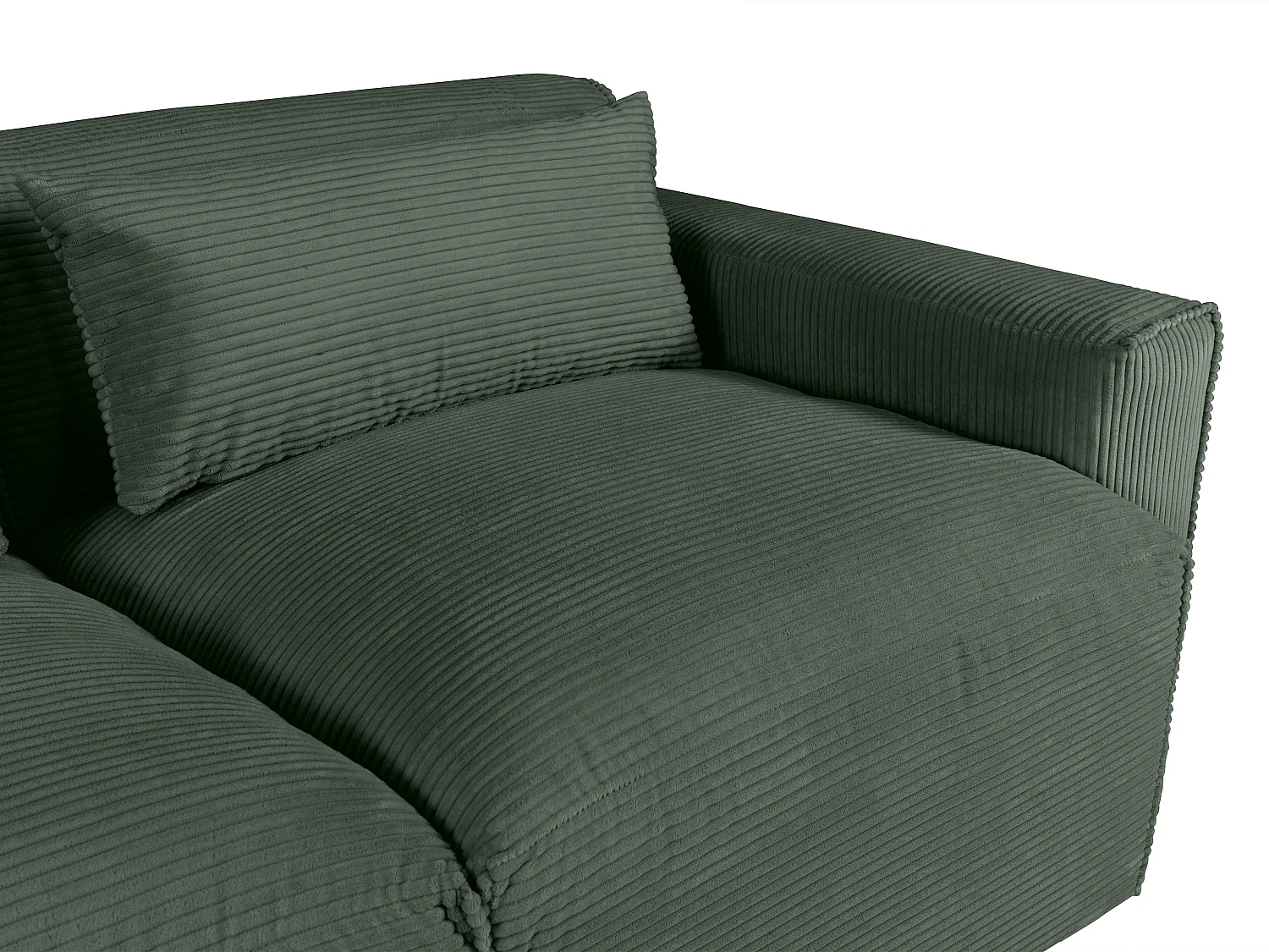 Canapé 3 places en velours côtelé vert VELINOR