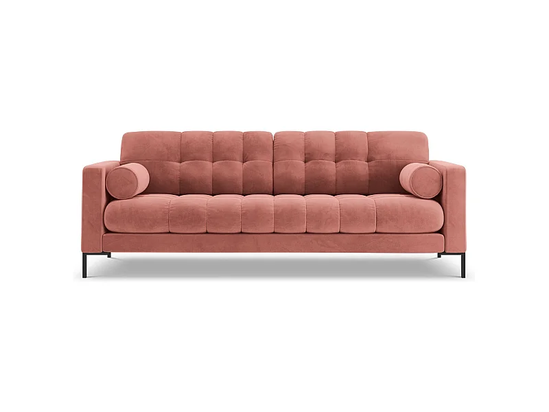 Cosmopolitan Design - 3-Sitzer Sofa "Bali" aus Samt rosa - 177x92x75cm