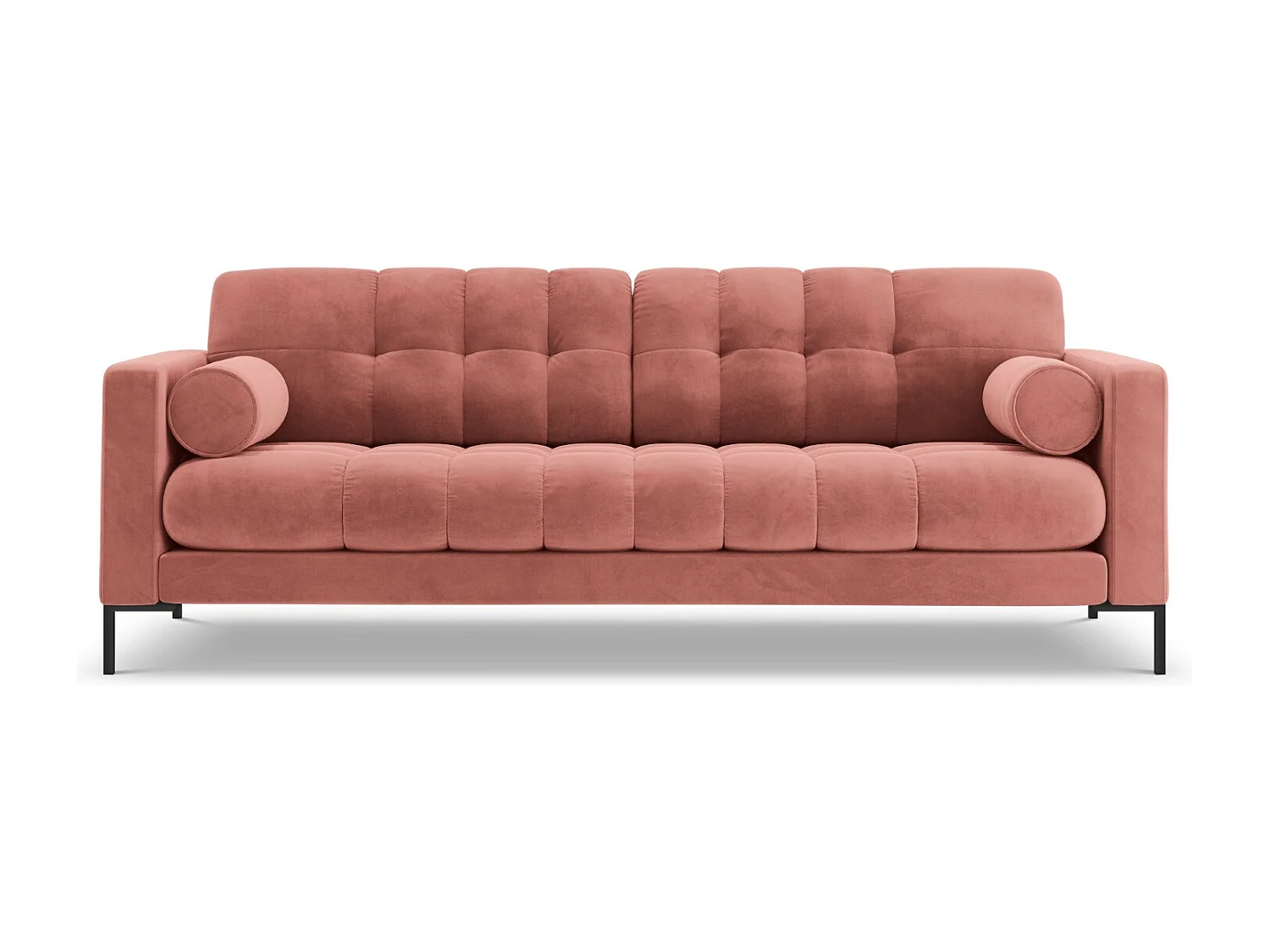 Cosmopolitan Design - Sofá "Bali" 3 lugares em veludo rosa - 177x92x75cm
