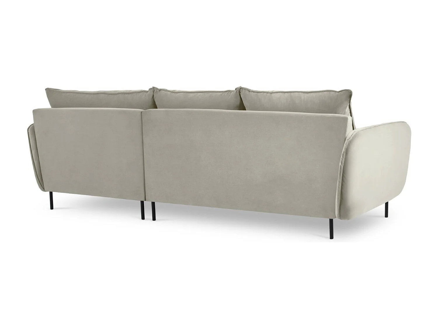 Cosmopolitan Design - 5-Sitzer Ecksofa rechts "Vienna" aus Samt beige - 255x170x95cm