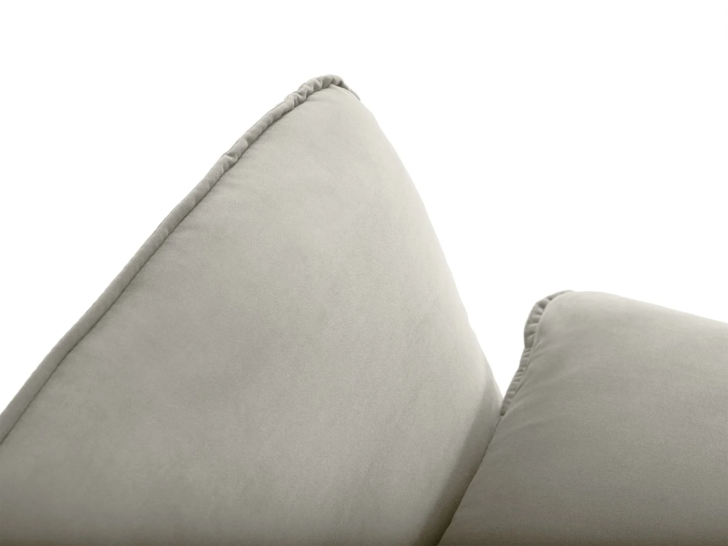 Cosmopolitan Design - 5-Sitzer Ecksofa rechts "Vienna" aus Samt beige - 255x170x95cm