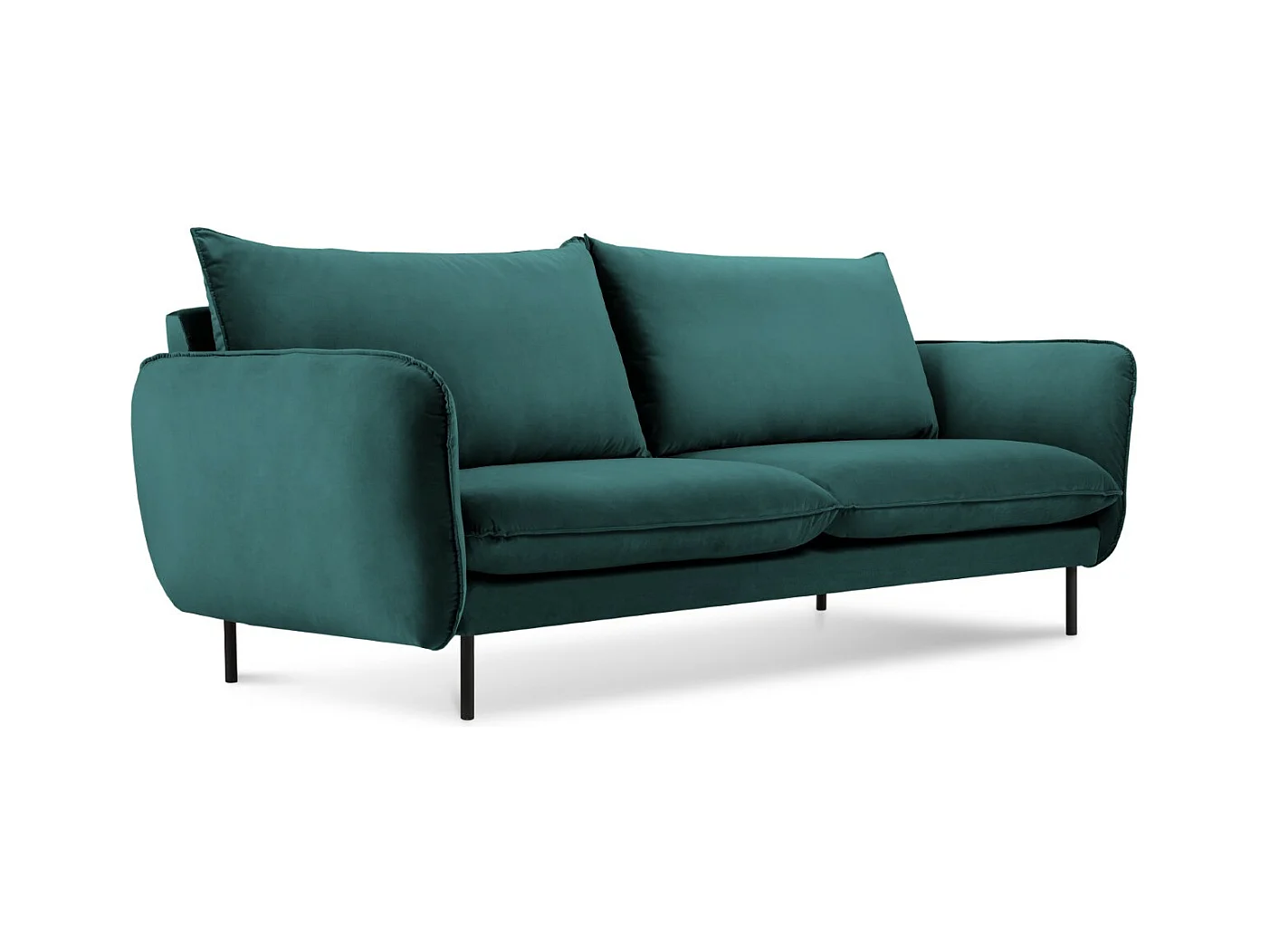 Cosmopolitan Design - Canapé "Vienna" 2 places en velours pétrole - 160x92x95cm