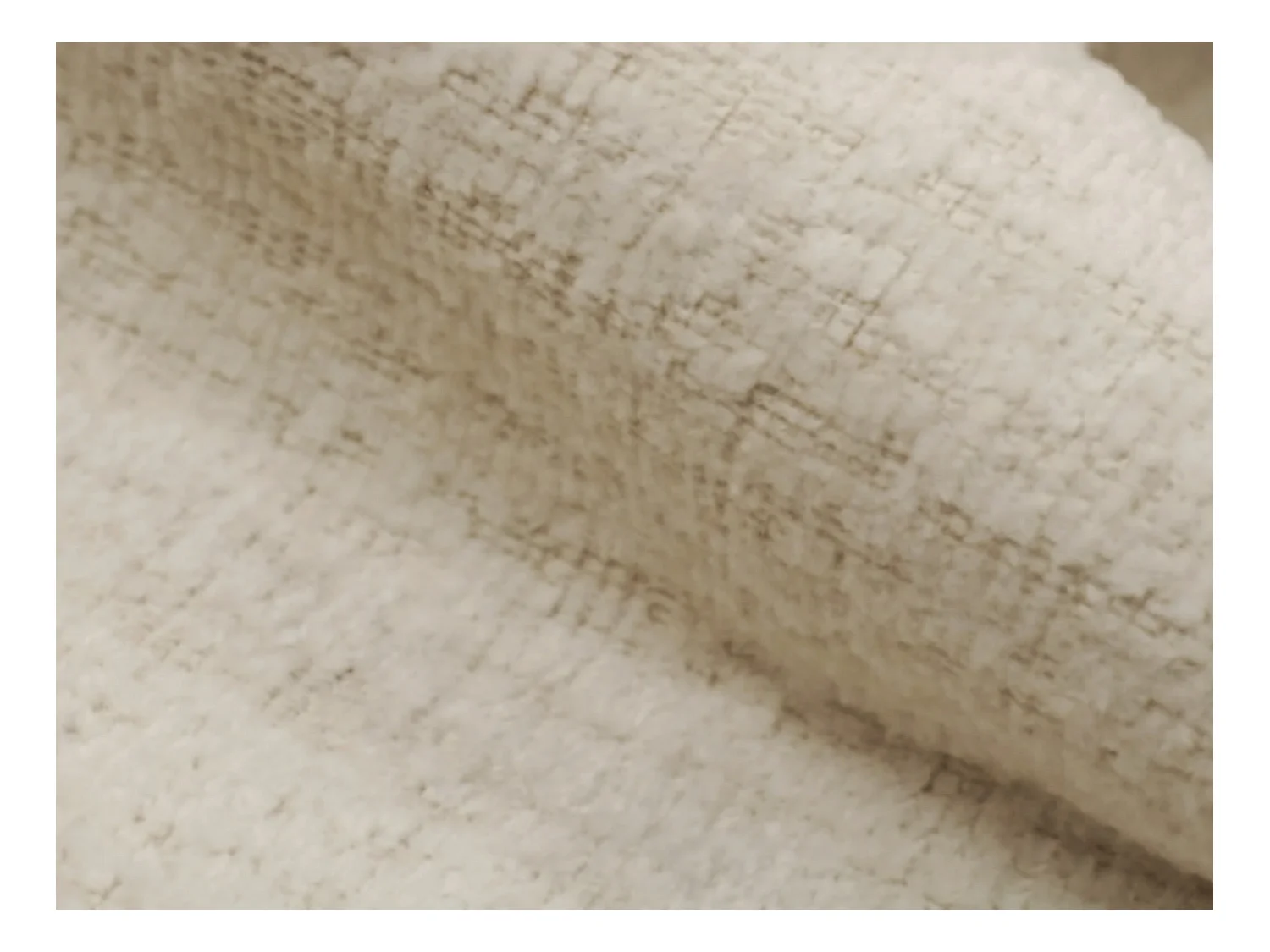 Canapé d'angle droit en tissu chenille beige COLYSIA