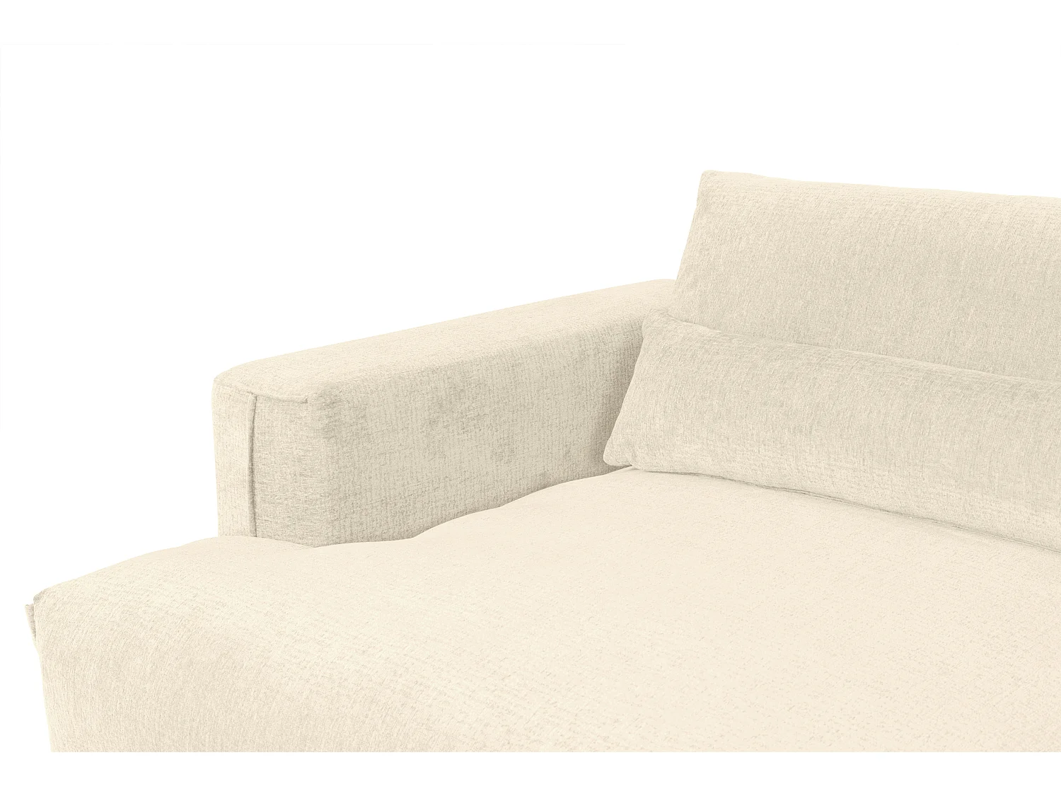 Canapé d'angle droit en tissu chenille beige COLYSIA