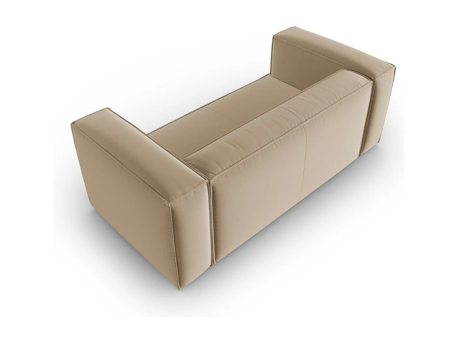 Cosmopolitan Design - Bank "Mackay" 2 zitplaatsen, Flueel, Zand - 150x94x73cm