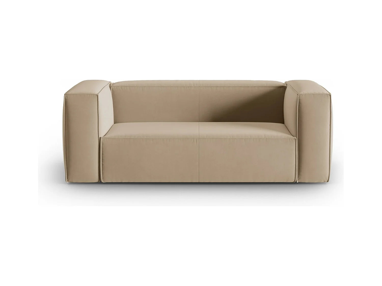 Cosmopolitan Design - Canapé "Mackay" 2 places en velours le sable - 150x94x73cm
