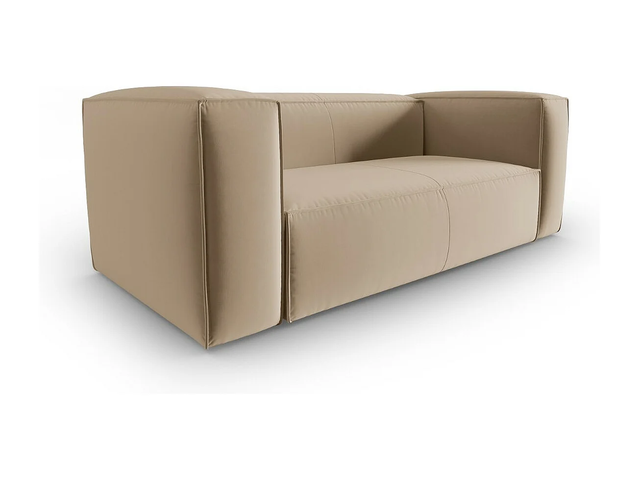 Cosmopolitan Design - Canapé "Mackay" 2 places en velours le sable - 150x94x73cm