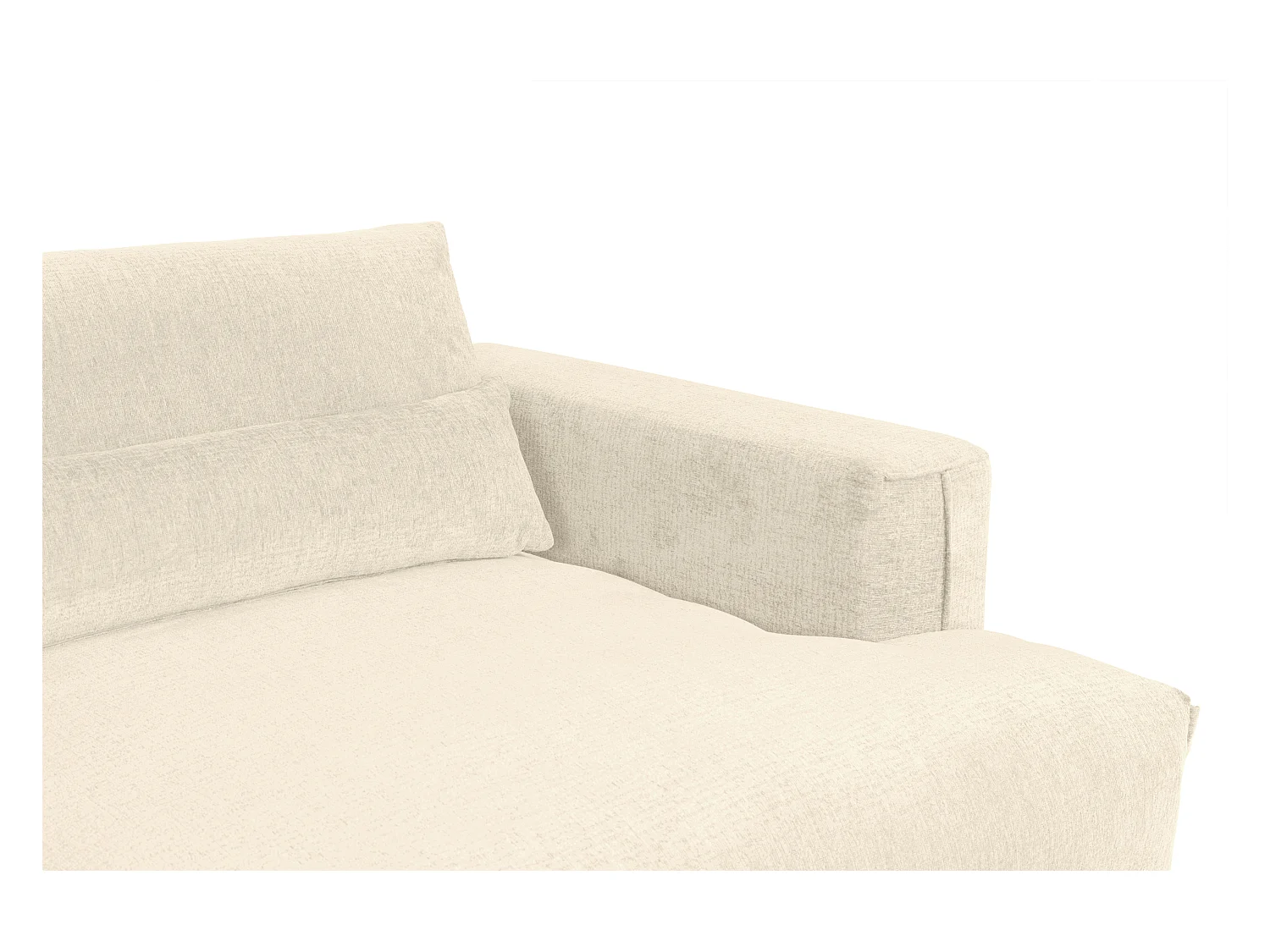 Canapé d'angle gauche en tissu chenille beige COLYSIA