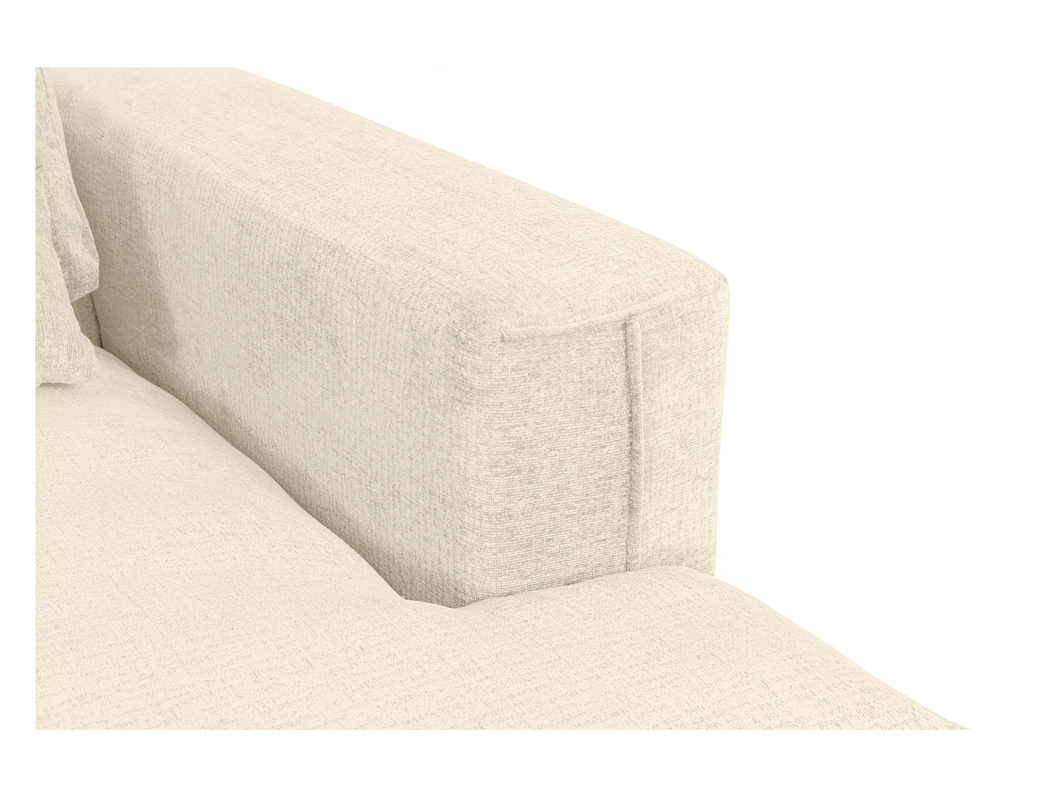 Hoekbank met hoek links van beige stof met textuur COLYSA