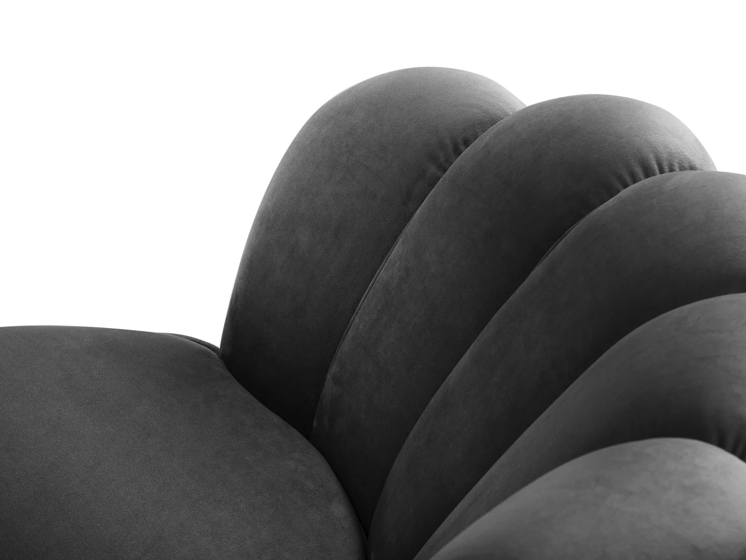 Cosmopolitan Design - Canapé "Kingston" 3 places en velours gris foncé - 224x95x85cm