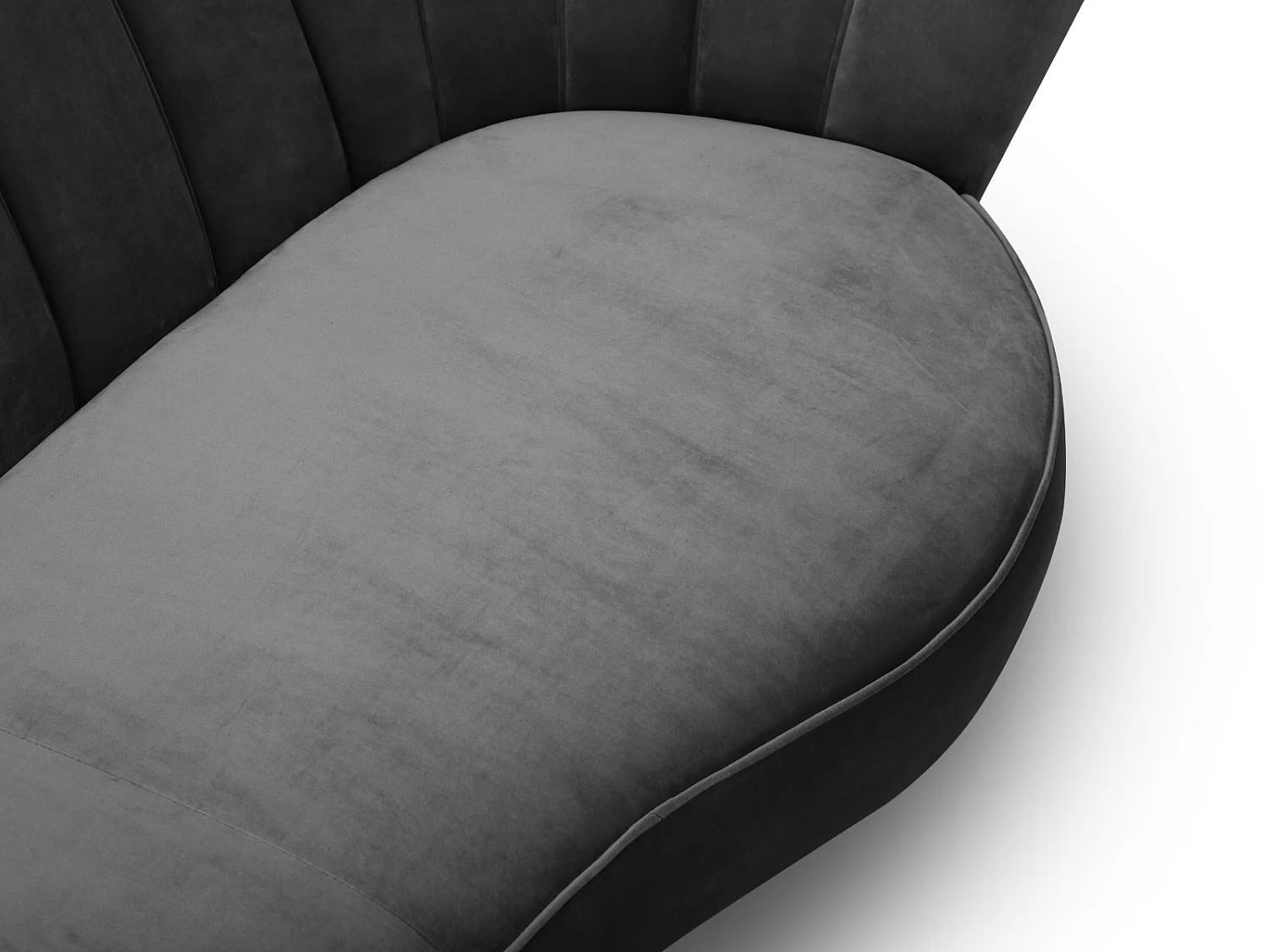 Cosmopolitan Design - Canapé "Kingston" 3 places en velours gris foncé - 224x95x85cm