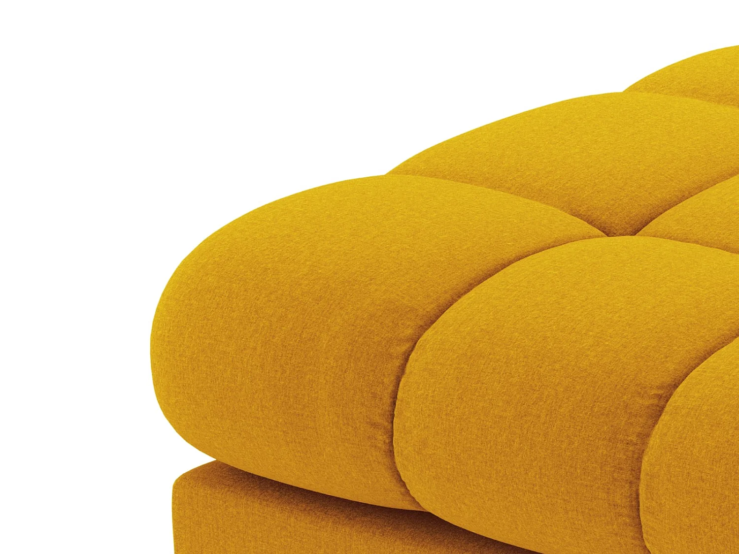 Cosmopolitan Design - Sofá panorâmico "Bali" 7 lugares em tecido estrutural amarelo - 383x185x75cm