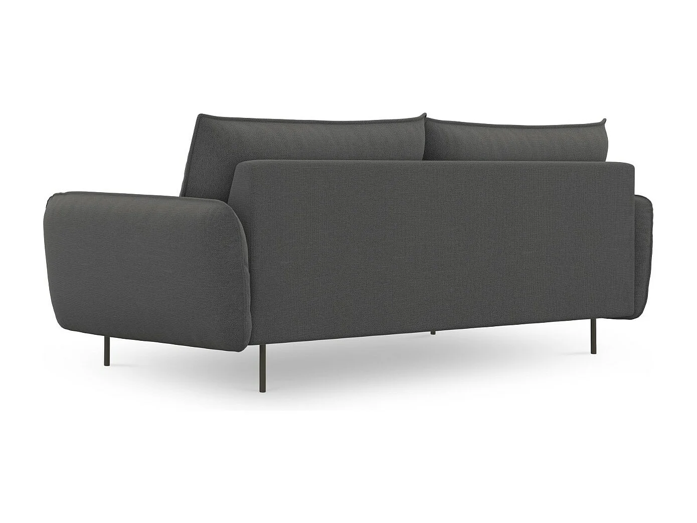 Cosmopolitan Design - 4-Sitzer Sofa "Vienna" aus strukturiertem Stoff dunkelgrau - 230x92x95cm