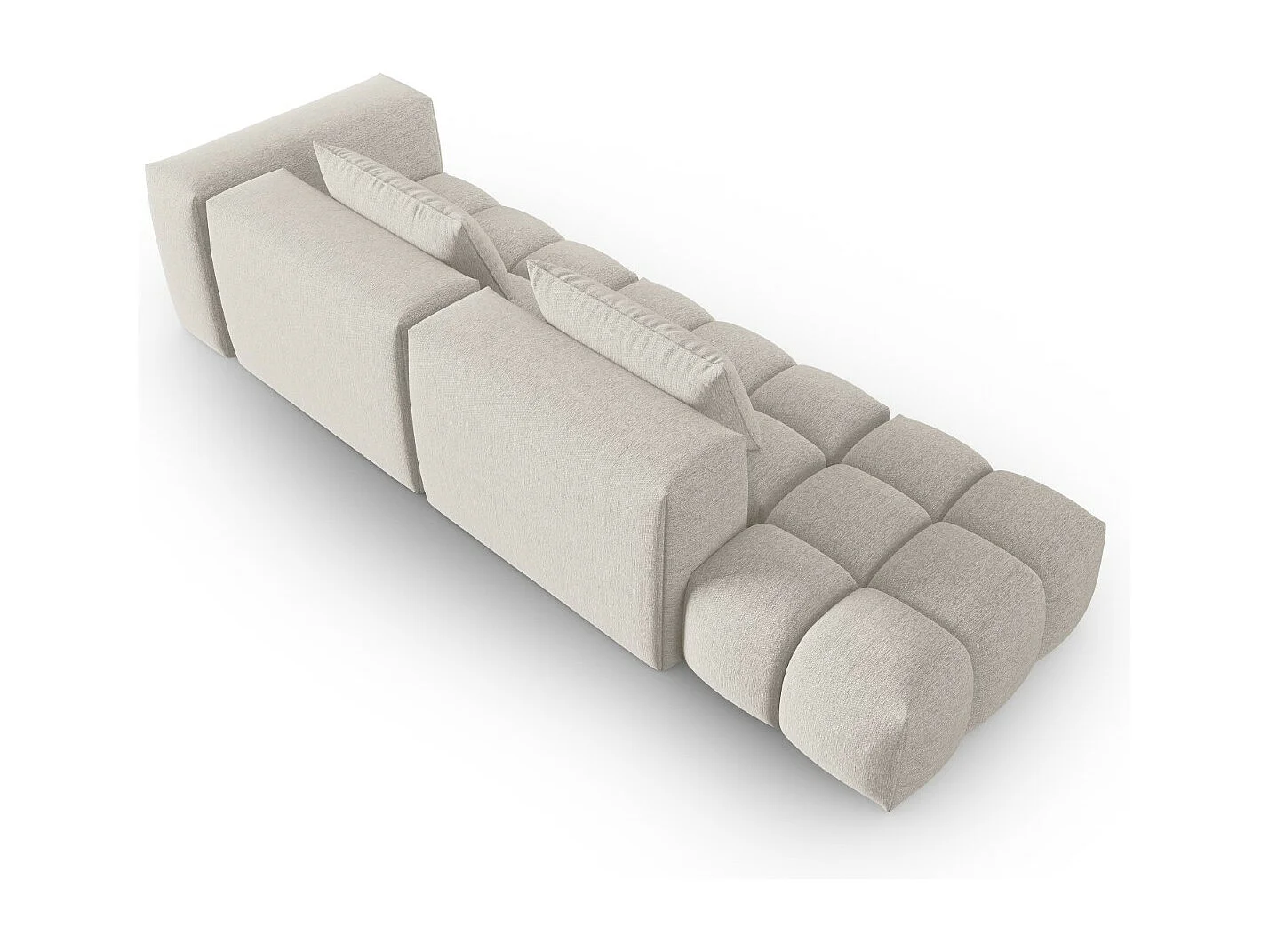 CXL by Christian Lacroix - 3-Sitzer modulares Sofa links "Lorella" Sitzer aus strukturiertem Stoff beige - 265x85x70cm