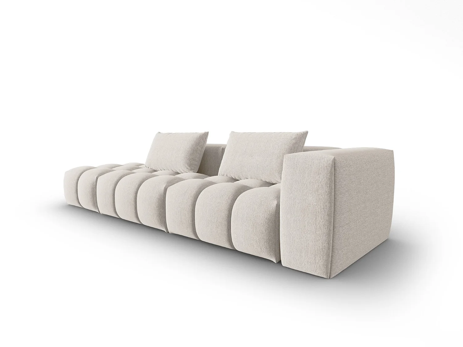 CXL by Christian Lacroix - Canapé modulable gauche "Lorella" 3 places en tissu structurel beige - 265x85x70cm