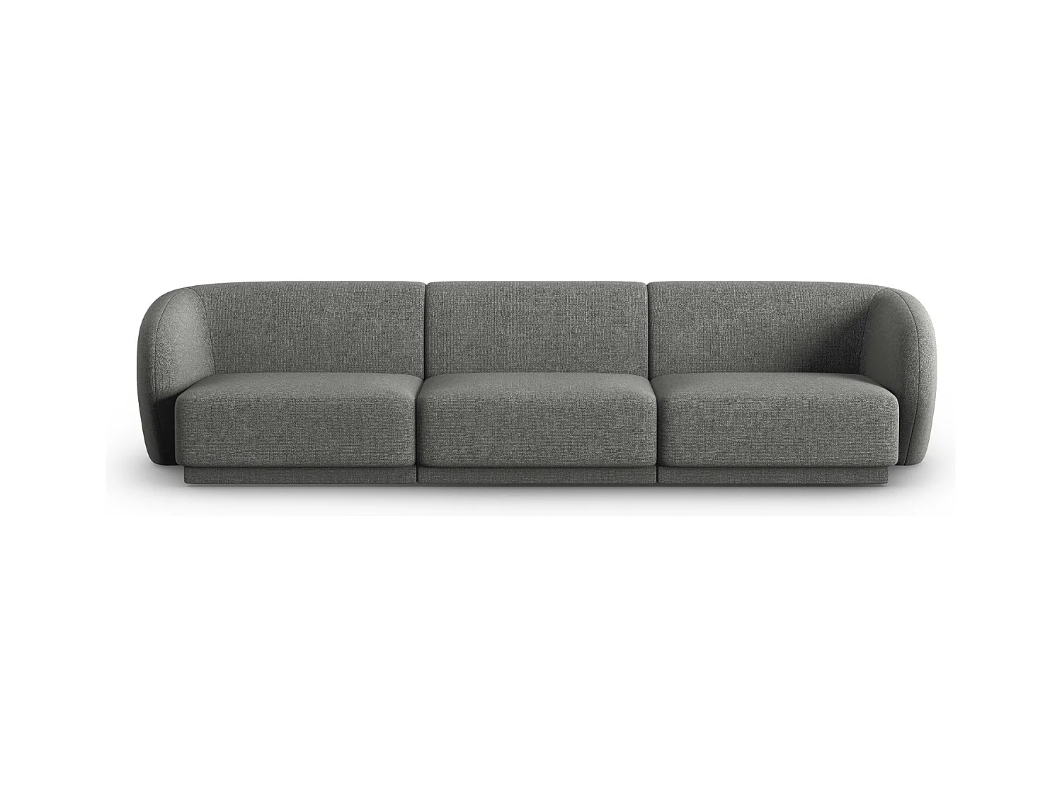 CXL by Christian Lacroix - Canapé modulable "Lionel" 3 places en chenille gris foncé mélange - 266x93x74cm