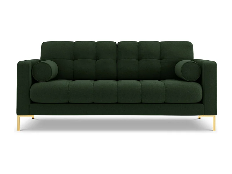 Cosmopolitan Design - 3-Sitzer Sofa "Bali" aus strukturiertem Stoff dunkelgrün - 177x92x75cm