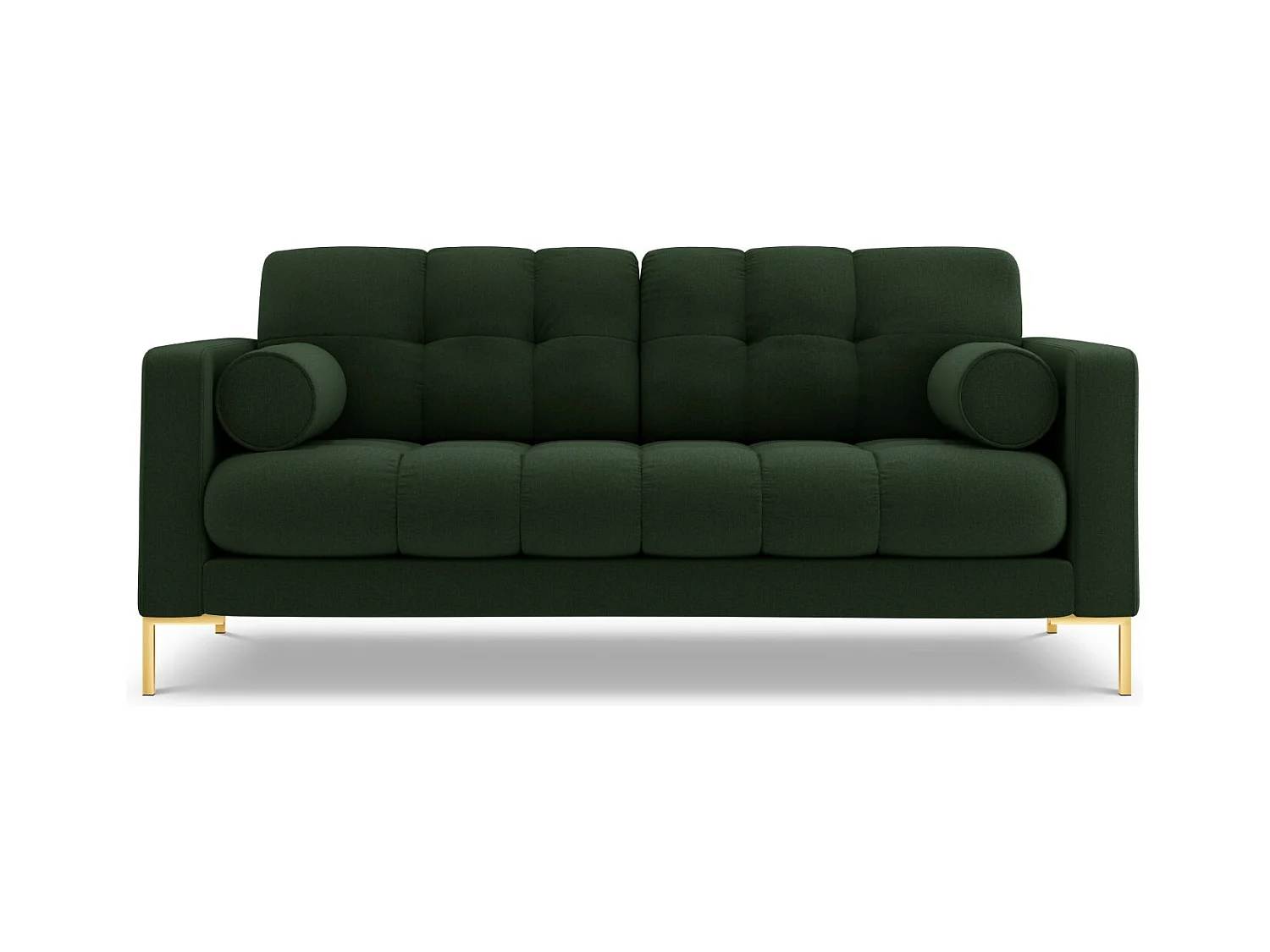 Cosmopolitan Design - Canapé "Bali" 3 places en tissu structurel vert foncé - 177x92x75cm