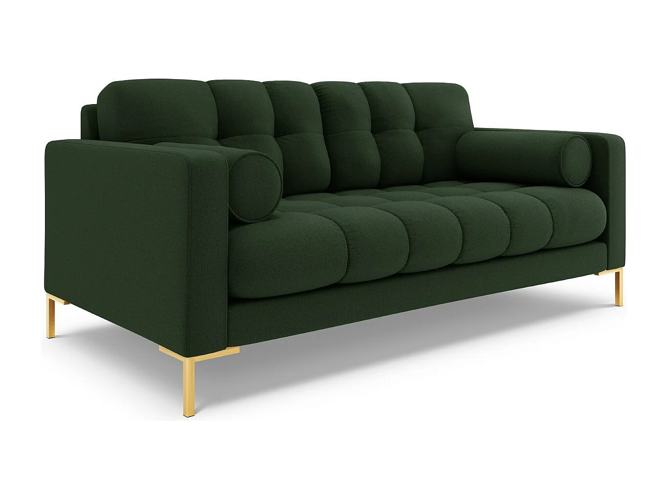 Cosmopolitan Design - Canapé "Bali" 3 places en tissu structurel vert foncé - 177x92x75cm