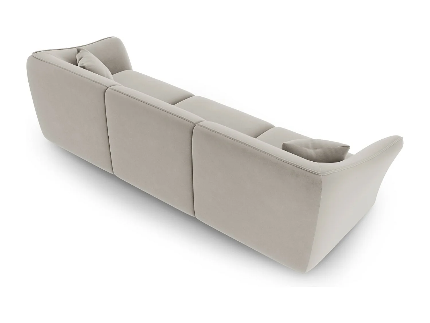 Cosmopolitan Design - Modulaire bank "Tokyo" 5 zitplaatsen, Flueel, Lichtbeige - 292x102x79cm