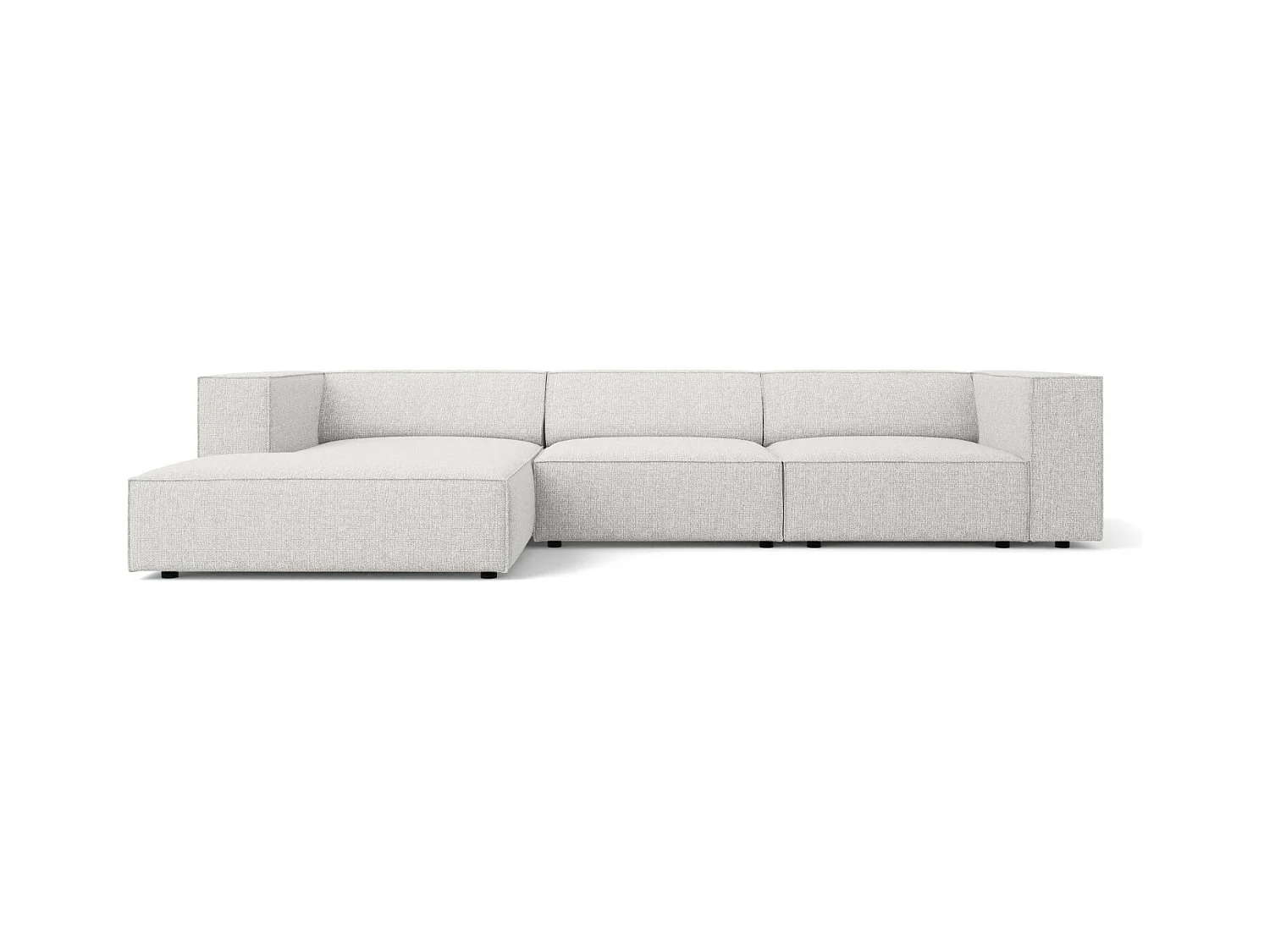 Cosmopolitan Design - Linker hoekbank "Arendal" 4 zitplaatsen, Chenille, Lichtgrijs - 284x166x70cm