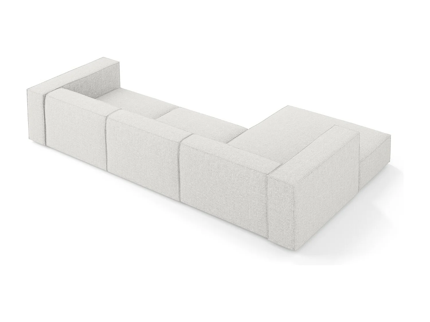 Cosmopolitan Design - Canapé d'angle gauche "Arendal" 4 places en chenille gris clair - 284x166x70cm