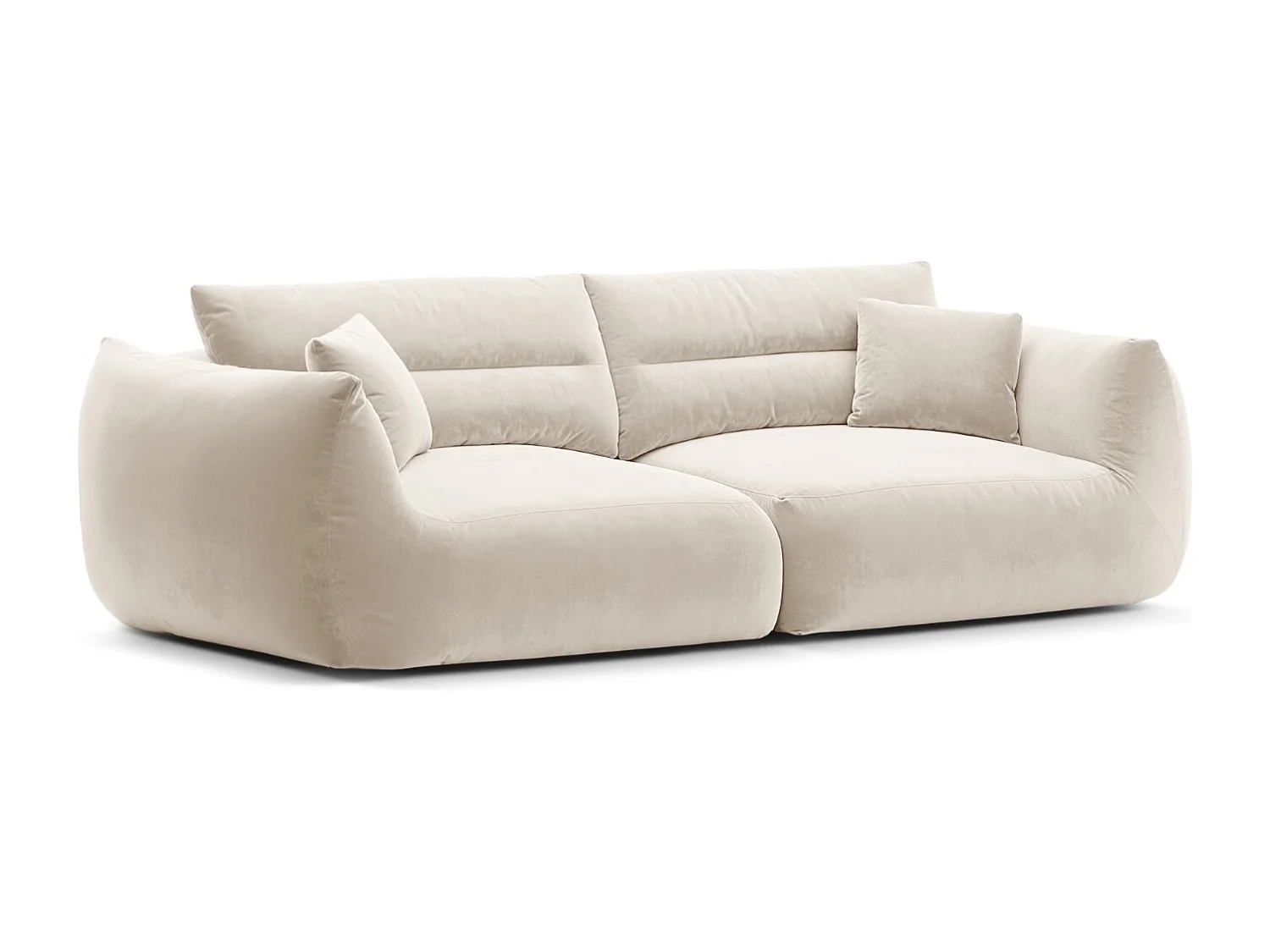 CXL by Christian Lacroix - Modulaire bank "Maurie" 4 zitplaatsen, Flueel, Ivoor - 264x107x90cm