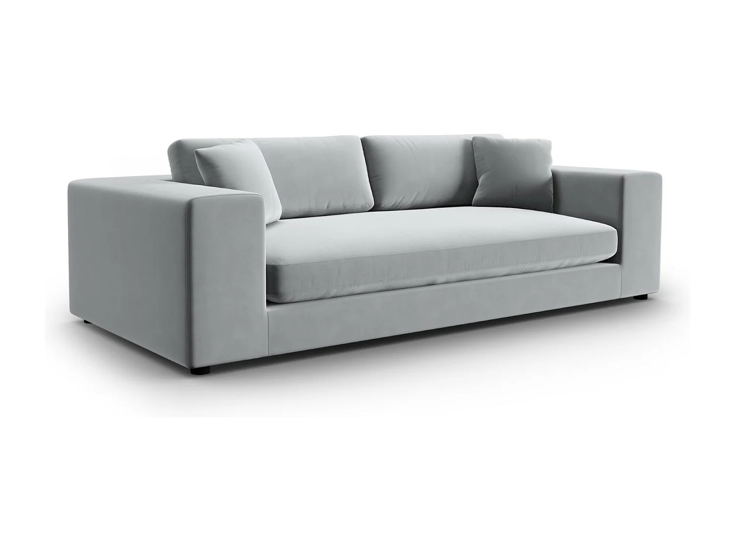 CXL by Christian Lacroix - Bank "Tendance" 4 zitplaatsen, Flueel, Lichtgrijs - 262x122x72cm