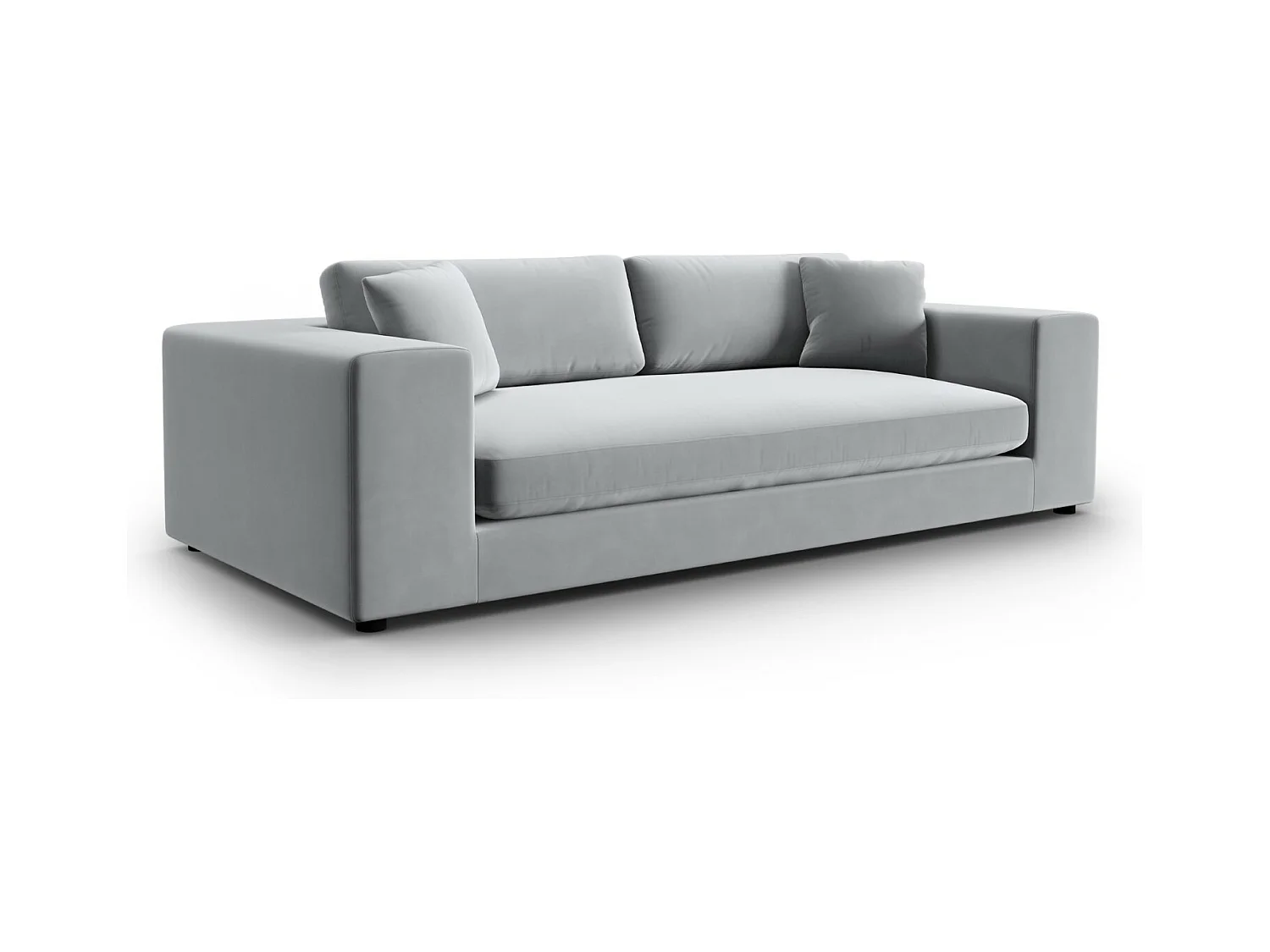 CXL by Christian Lacroix - Canapé "Tendance" 4 places en velours gris clair - 262x122x72cm