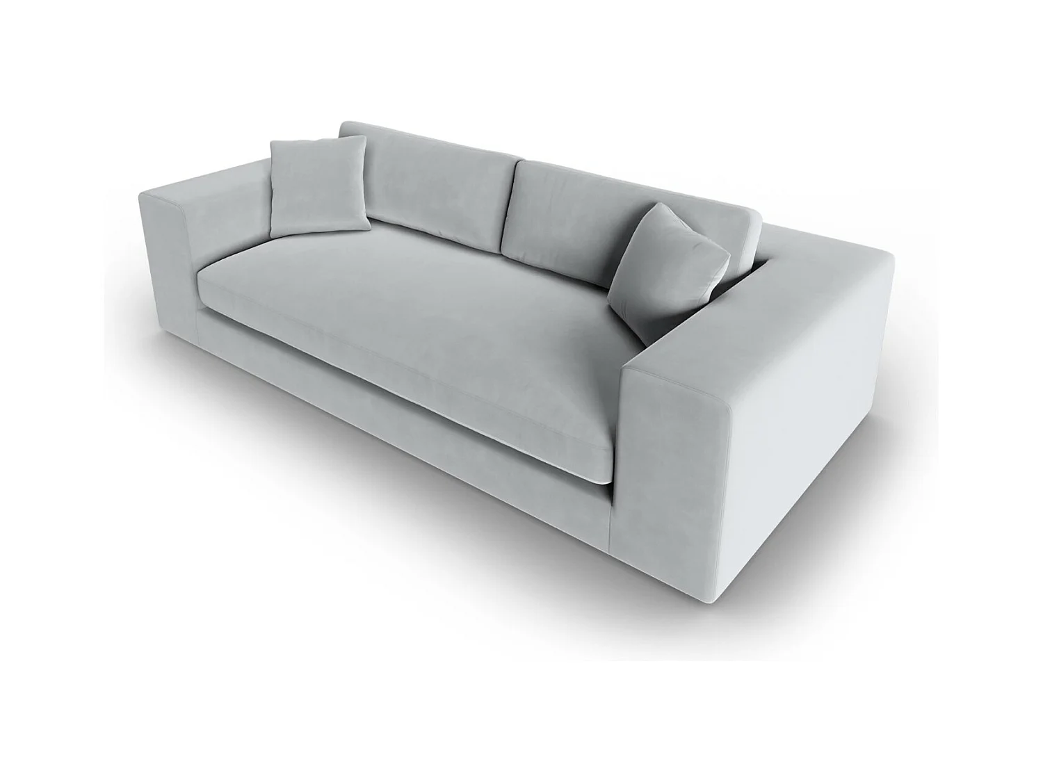 CXL by Christian Lacroix - Canapé "Tendance" 4 places en velours gris clair - 262x122x72cm