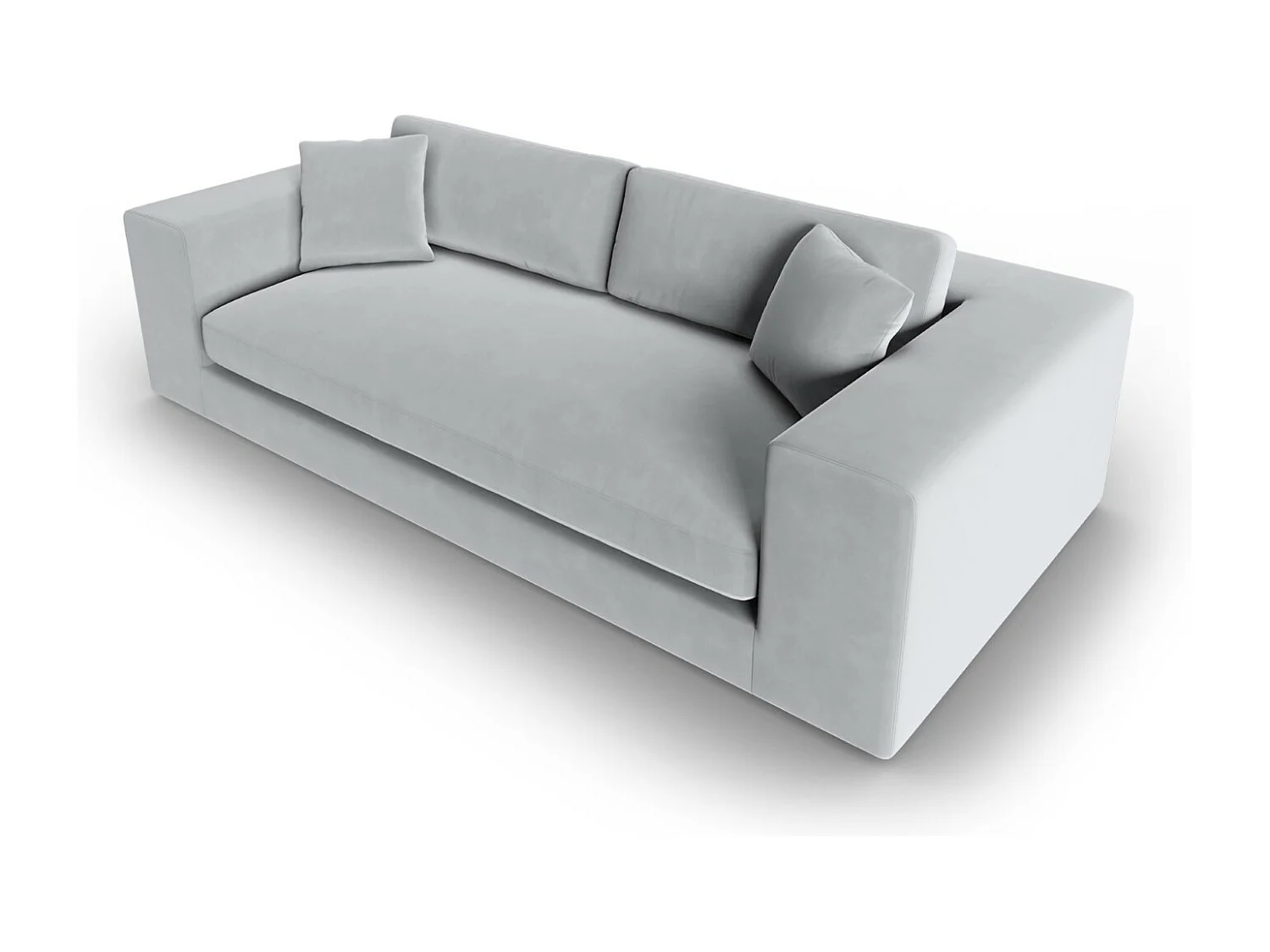 CXL by Christian Lacroix - Sofá "Tendance" 4 lugares em veludo cinza claro - 262x122x72cm