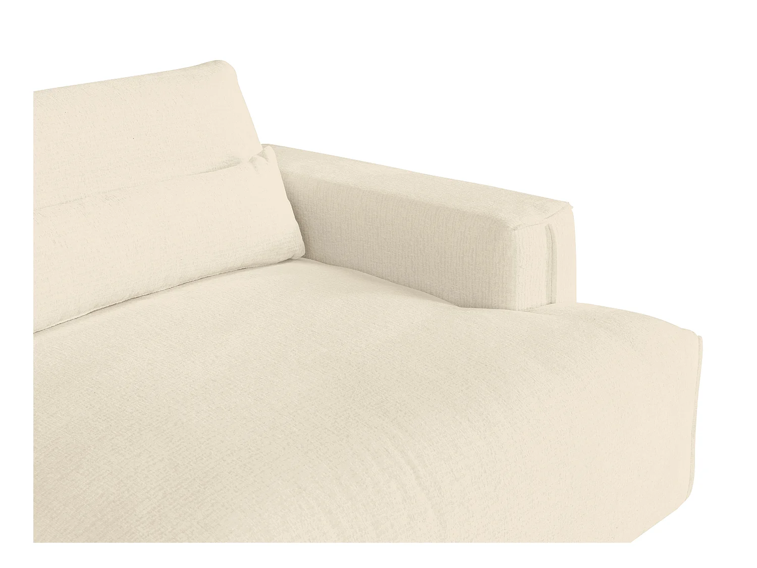 Sofa 4-Sitzer - tiefe Komfortsitzfläche - Chenille-Stoff - Beige - COLYSIA