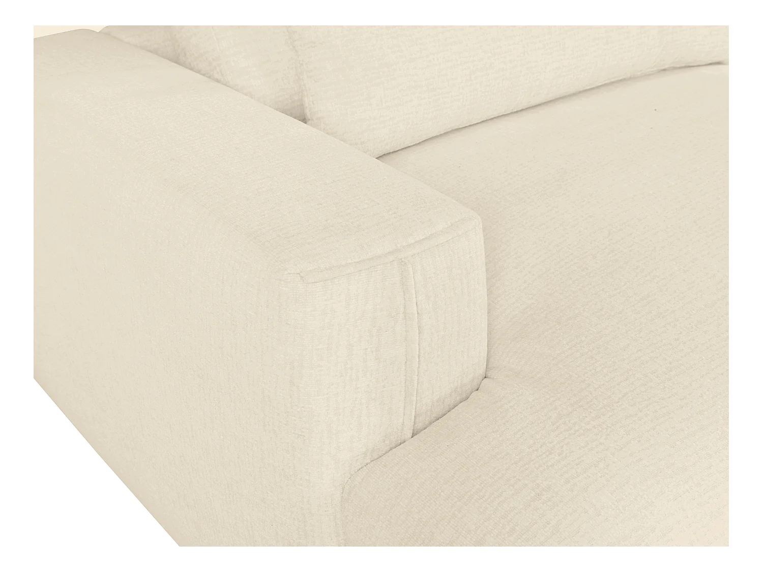 Sofa 4-Sitzer - tiefe Komfortsitzfläche - Chenille-Stoff - Beige - COLYSIA