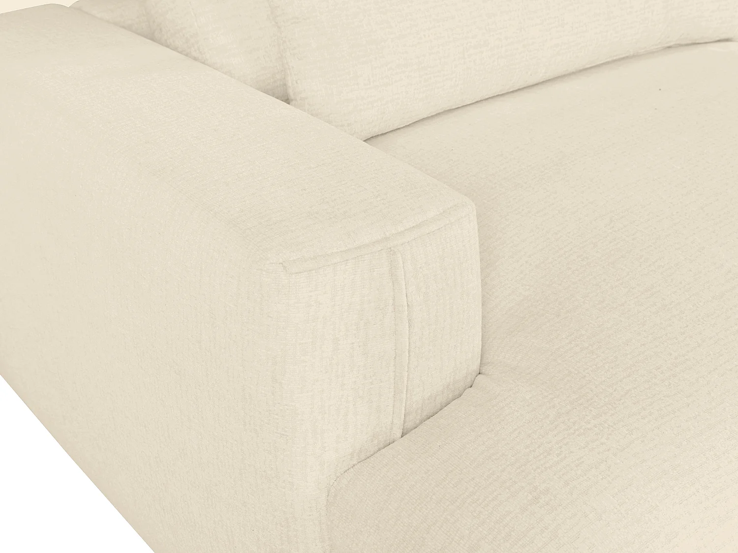 Canapé 4 places confort assise profonde en tissu chenille beige COLYSIA