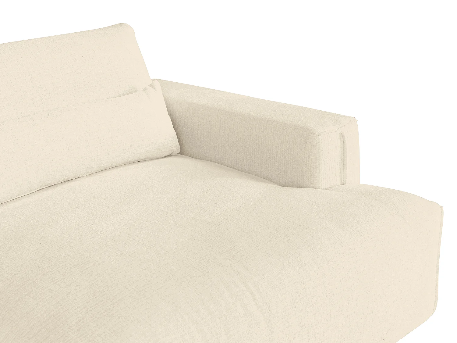 Canapé 4 places confort assise profonde en tissu chenille beige COLYSIA
