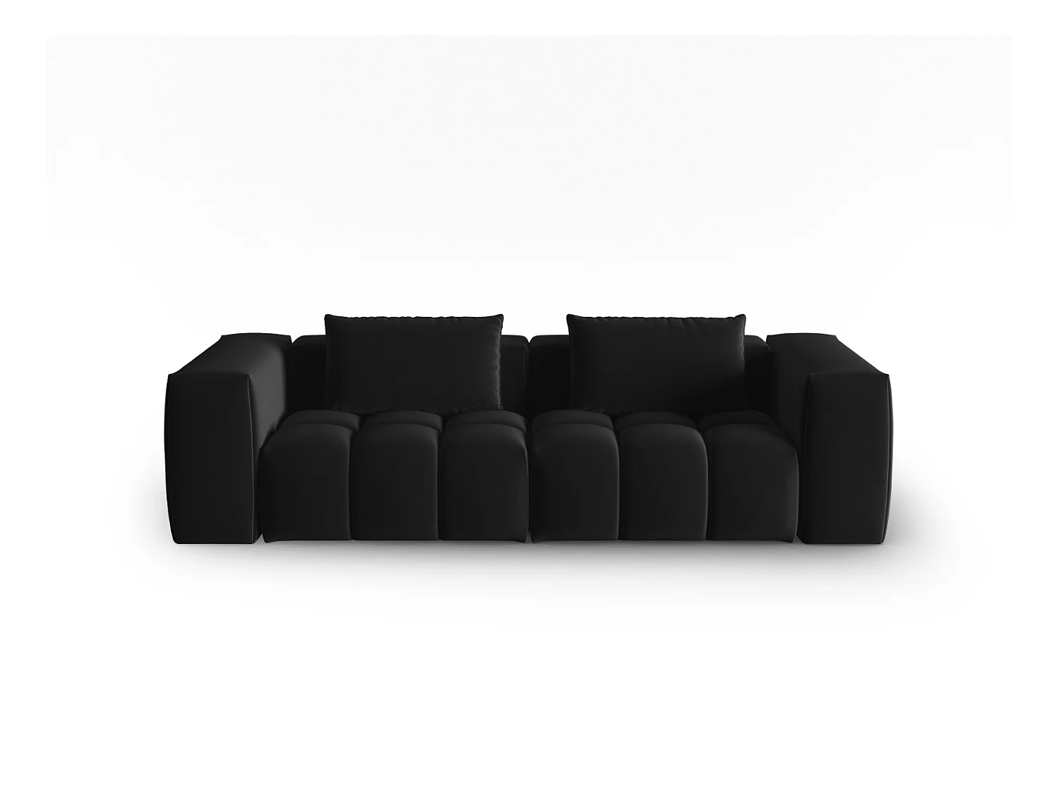 CXL by Christian Lacroix - Modulaire bank "Lorella" 3 zitplaatsen, Flueel, Zwart - 230x85x70cm