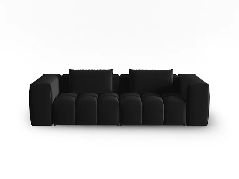 CXL by Christian Lacroix - Sofá modular "Lorella" 3 lugares em veludo preto - 230x85x70cm